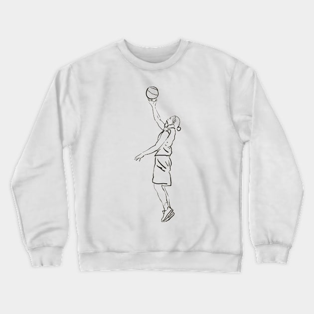 Basketball Player #4 Crewneck Sweatshirt by Olga Berlet